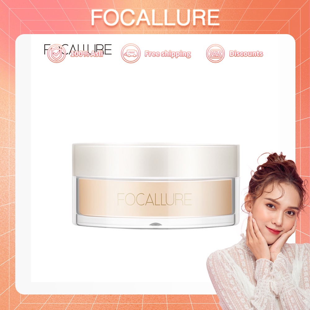 Focallure #PerfectBase Oil-Control Loose Powder Bedak Padat Glowing Tahan Air Dan Tahan Lama Setting Powder-Base FA201