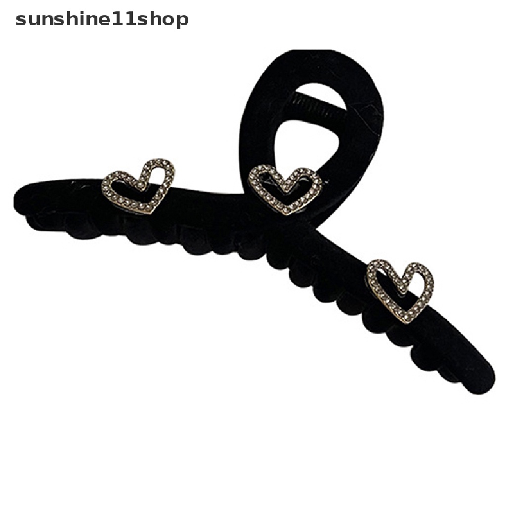 Sho Baru Musim Dingin Berkelompok Cakar Klip Elegan Jantung Klip Rambut Plastik Jantung Ponytail Claw Clip Crab Barrette Aksesoris Rambut Untuk Wanita N