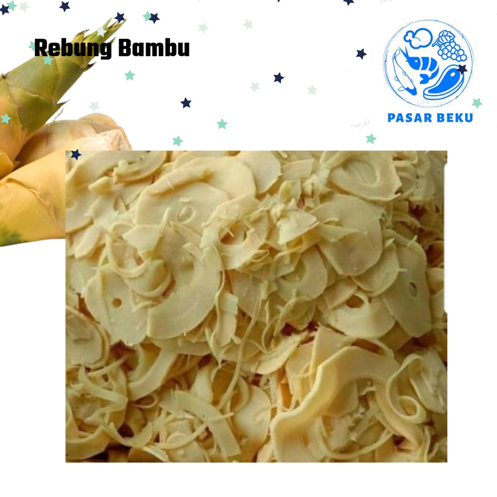 

Rebung Bambu Muda Segar Iris 500gr Pasar Beku Padang