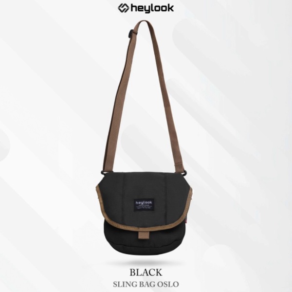 Unik TAS SELEMPANG PRIA OSLO SLING BAG MINI WANITA TAS COWOK CEWEK HEYLOOK - BLACK Limited