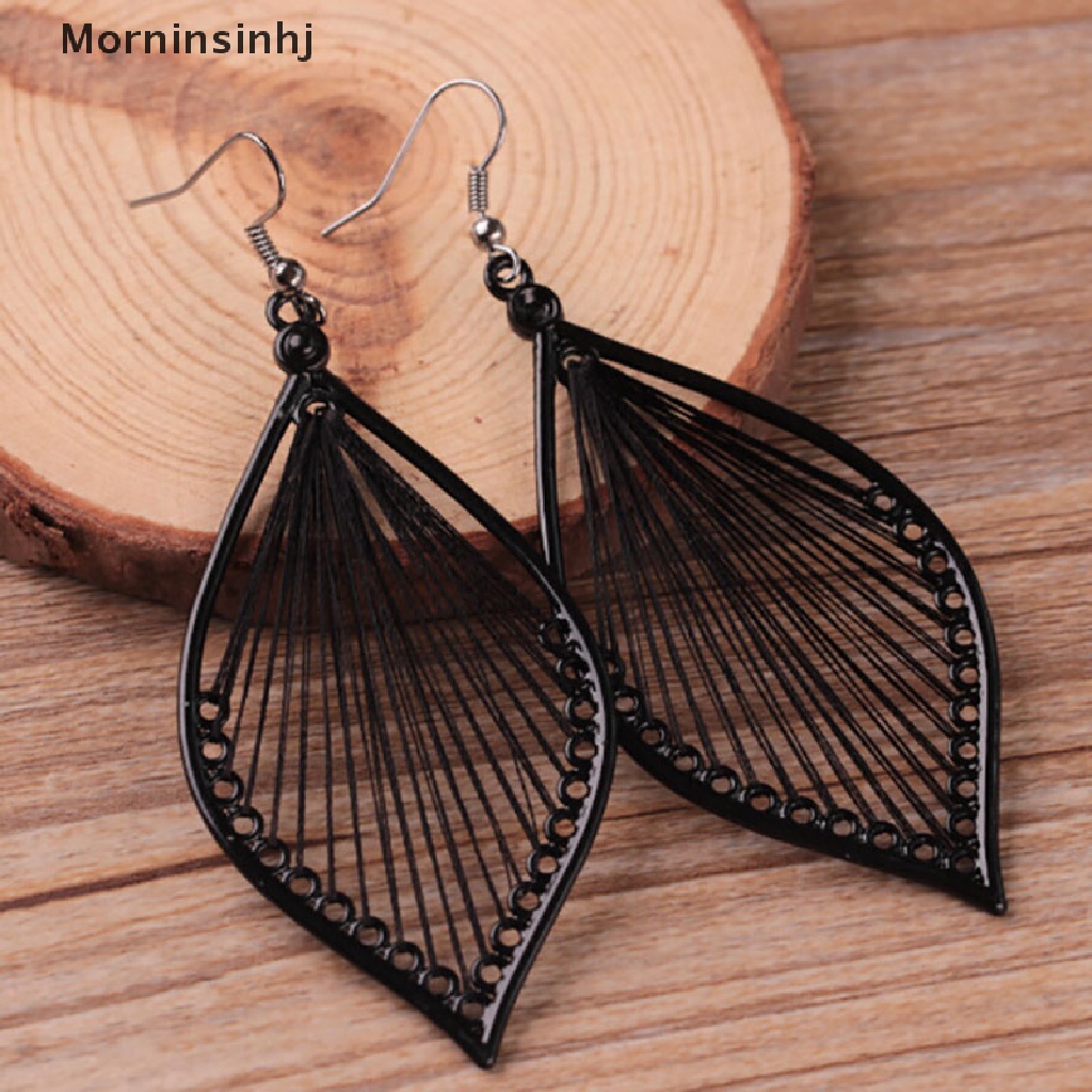 Mornin Wanita Daun Eardrop Studs Earrings Boho Hook Drop Menjuntai Anting Perhiasan Hadiah id