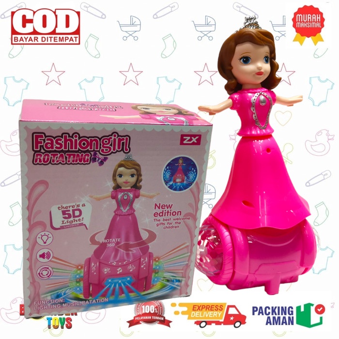 MAINAN ANAK DANCE ROTATING SUPER HERO FASHION GIRL ROBOT PUTRI MUSIC