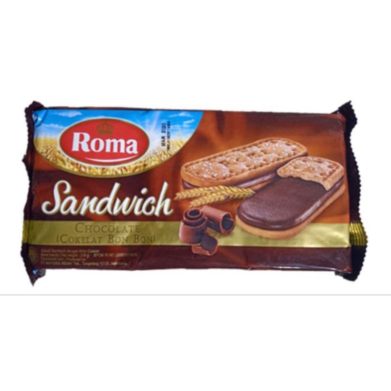 Biskuit Roma Sandwich Rasa Coklat