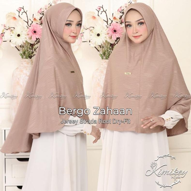 Kimikey Hijab Instan Zahaan Jumbo Bahan Strada Dry-Fit, Jilbab Syari Jumbo Ped