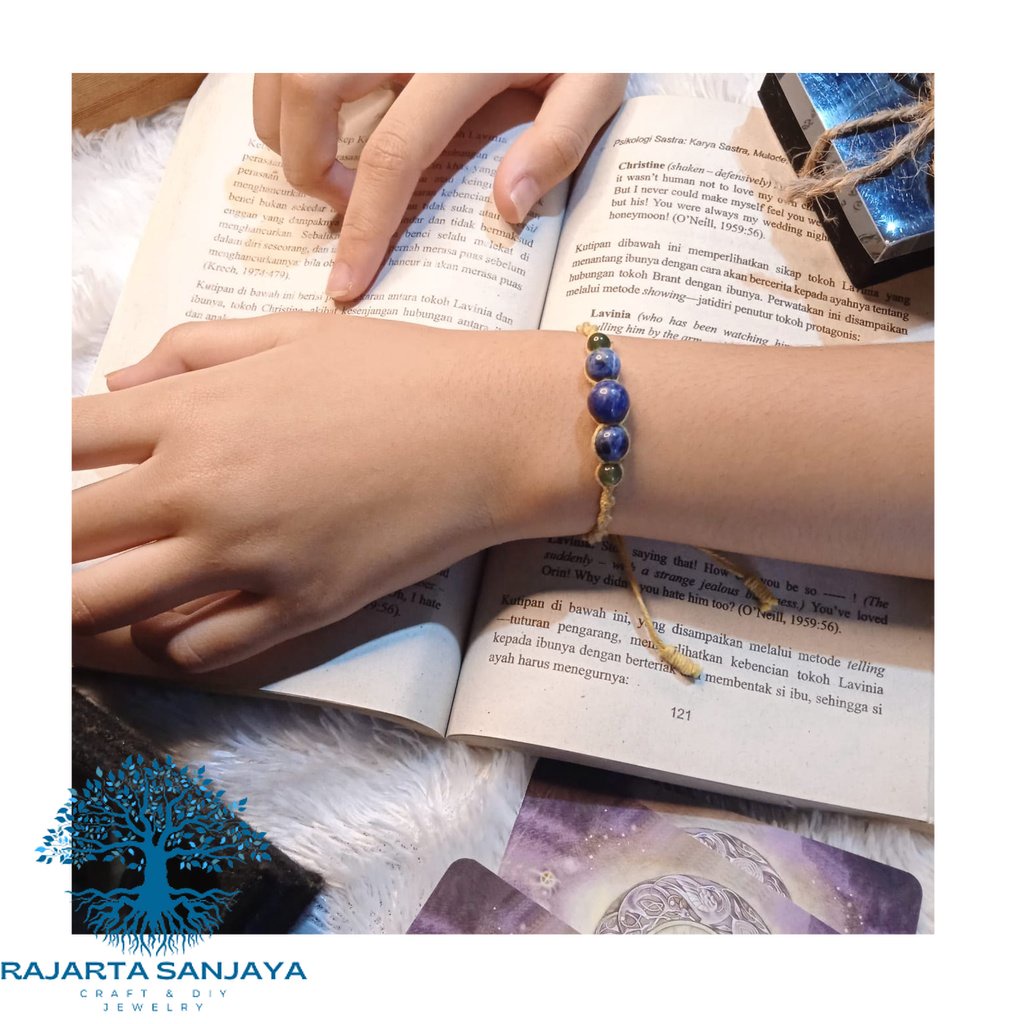 Gelang Anyam Batu Lapis Lazuli