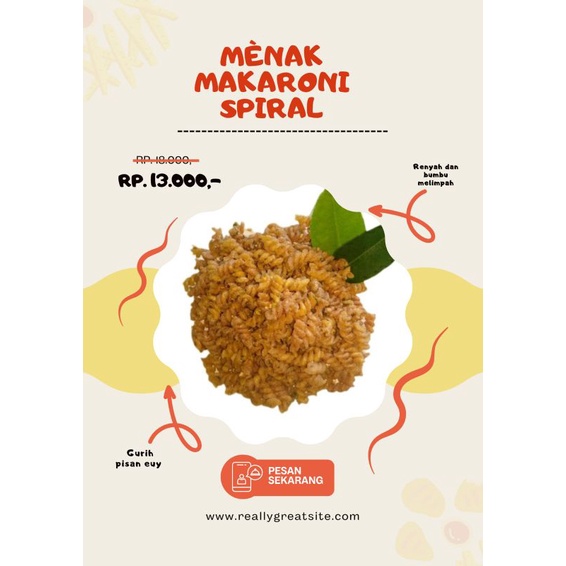 

Macaroni Spiral Ménak TERMURAH