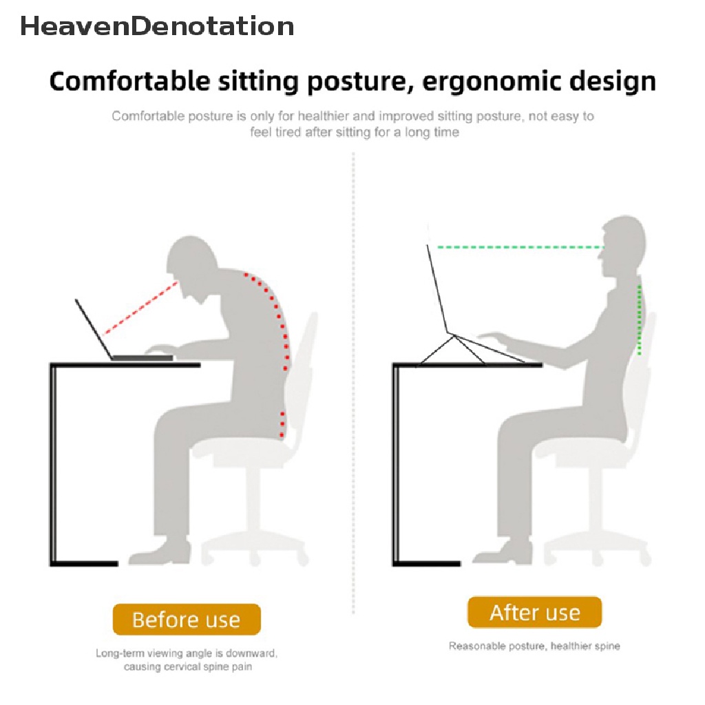 [HeavenDenotation] Efisien Meja Penghilang Panas Notebook Memegang Berdiri Lipat Dudukan Laptop Desain Berongga Ukiran Berdiri HDV