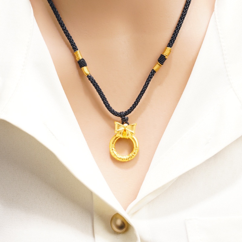 Goldkingdom Perhiasan Fashion Emas Asli Kadar 375Bangkok Aksesoris Ready Stock Manis Segalanya Buronan Putri Donat Semuanya Tali Rantai Adjustable Kalung Wanita