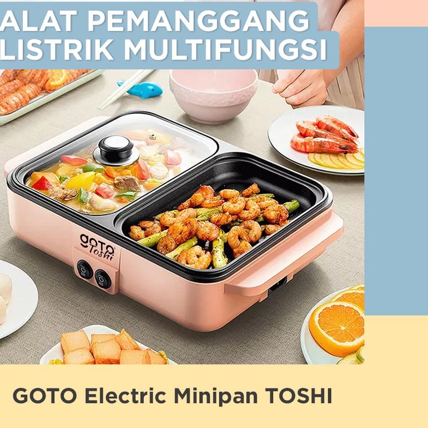 ℮ Goto Toshi Minipan Electric Hotpot Alat Panggangan Grill Pan BBQ 2in1 ❀