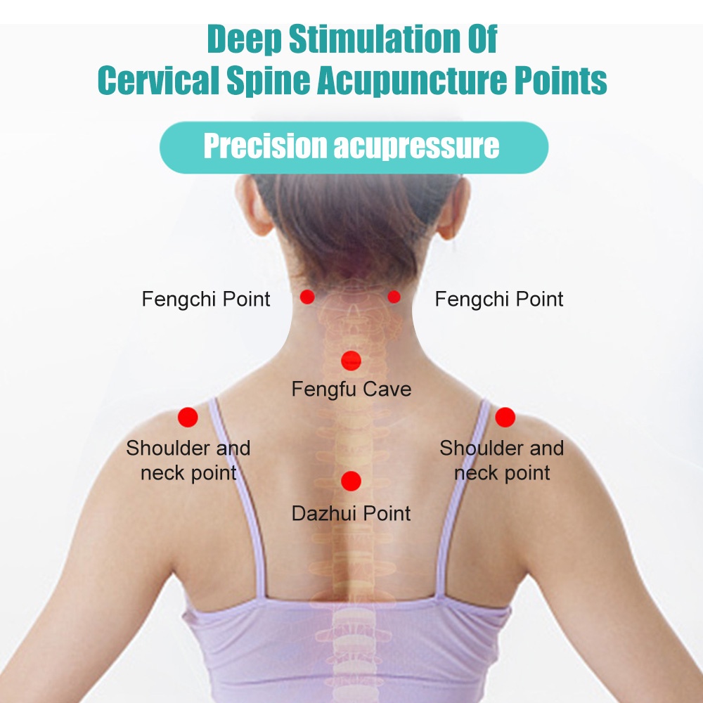 Salorie Neck Massage Pillow Neck Shoulder Cervical Chiropractic Traction Device Pillow Untuk Pereda Nyeri Tubuh Pijat Leher