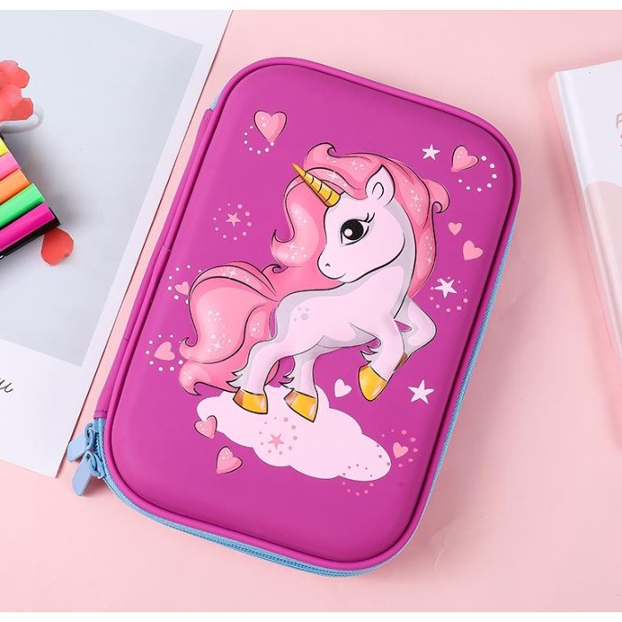 

Tempat pensil unicorn kotak pensil pensil case hardtop 3D unicorn lucu