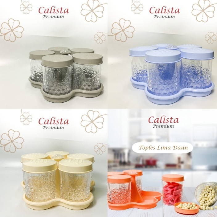 CALISTA SET TOPLES 5 DAUN / WADAH KUE SNACK TEMPAT MAKANAN