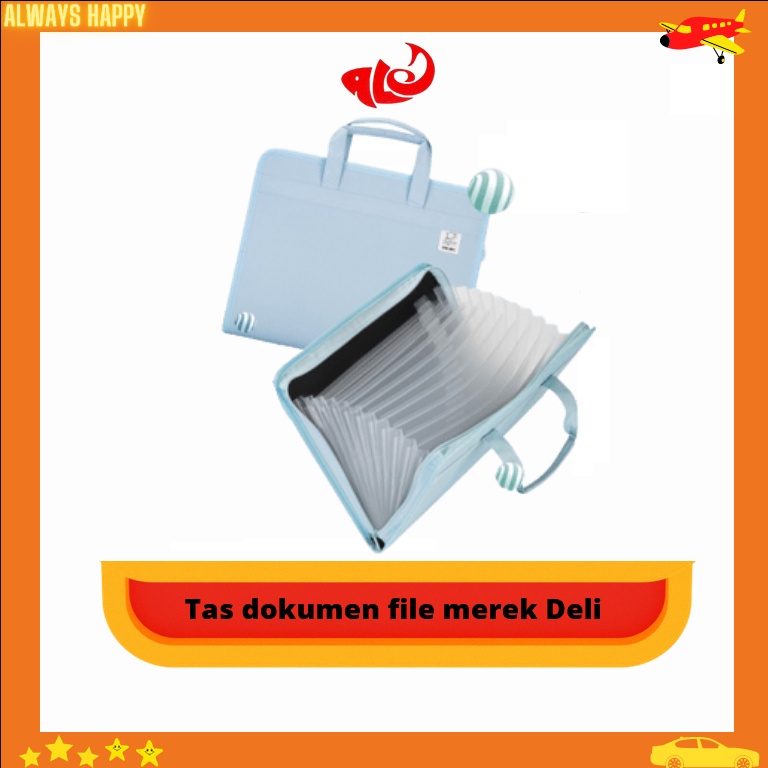 

Tas Dokumen Document Bag File Merek Deli A4 13 Sekat Murah