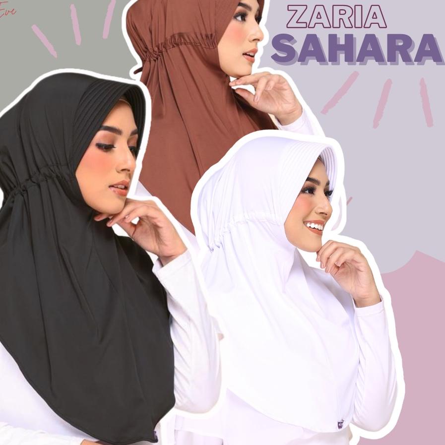 ➻ ELZATTA HIJAB KERUDUNG JILBAB BERGO INSTAN ELZATTA SERUT BELAKANG HITAM PUTIH POLOS ZARIA SAHARA O