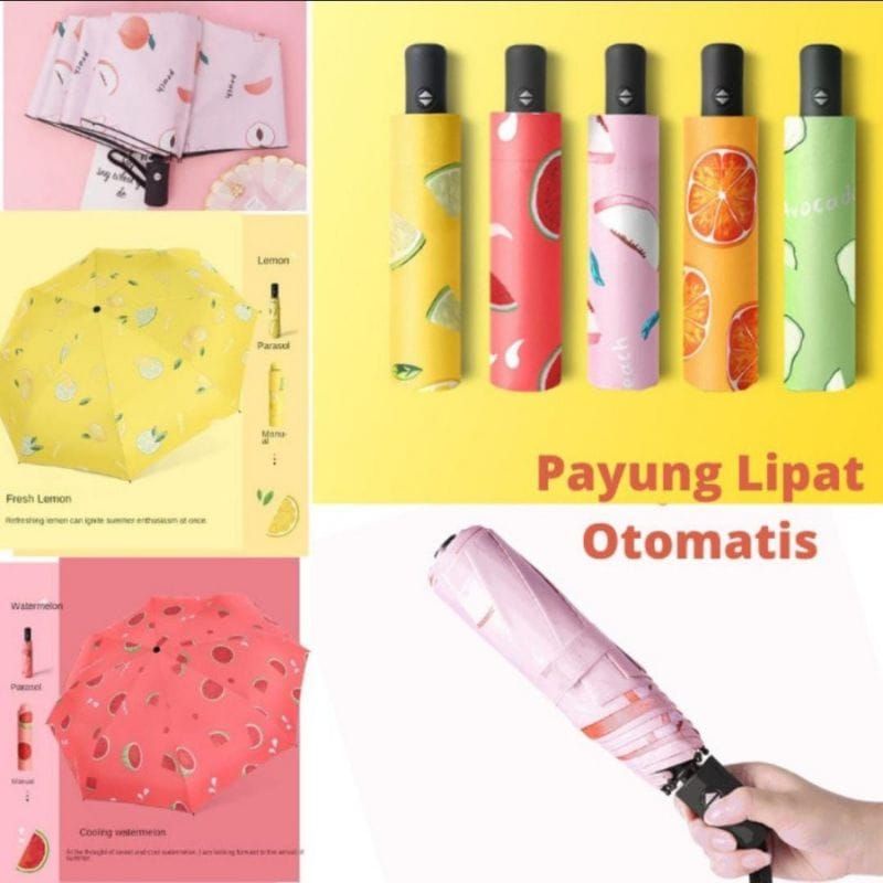 Medan Termurah Lucu + unik korean style payung lipat motif buah buahan import