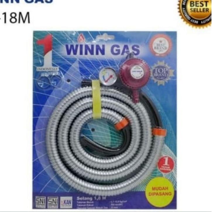 ۩ WINN : PAKET SELANG GAS 1,8M DAN REGULATOR WINN METER W-18M ✩