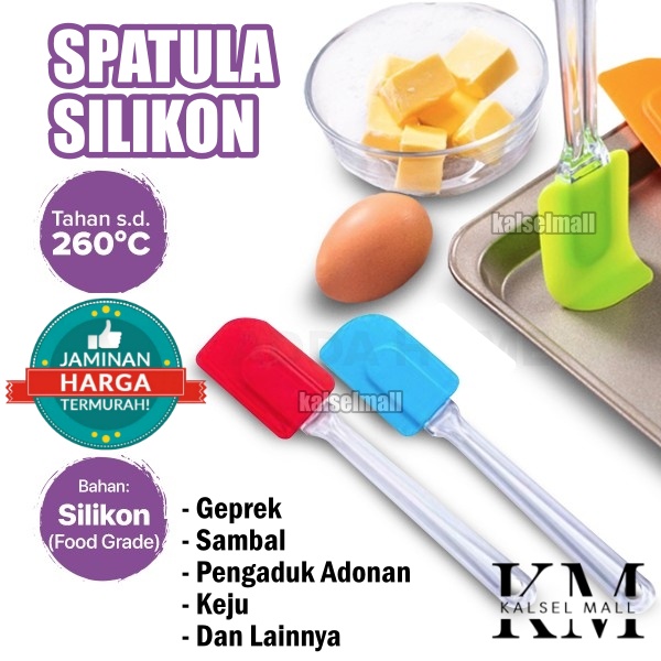 Spatula Kuas Sendok Alat Sepatula Pengaduk Oles Adonan Kue Geprek Sambal Tahan Panas Anti Lengket Food Grade Elastis Pengoles Cake Roti Silikon Silicone AD24