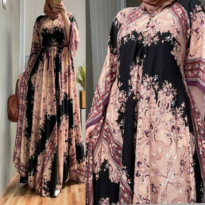 Amelia Gown GAMIS NIG SIZE BAHAN RAYON IMPORT FIT XXXL LD 142 KANCING BUSUI TERMURAH TERLARIS OOTD