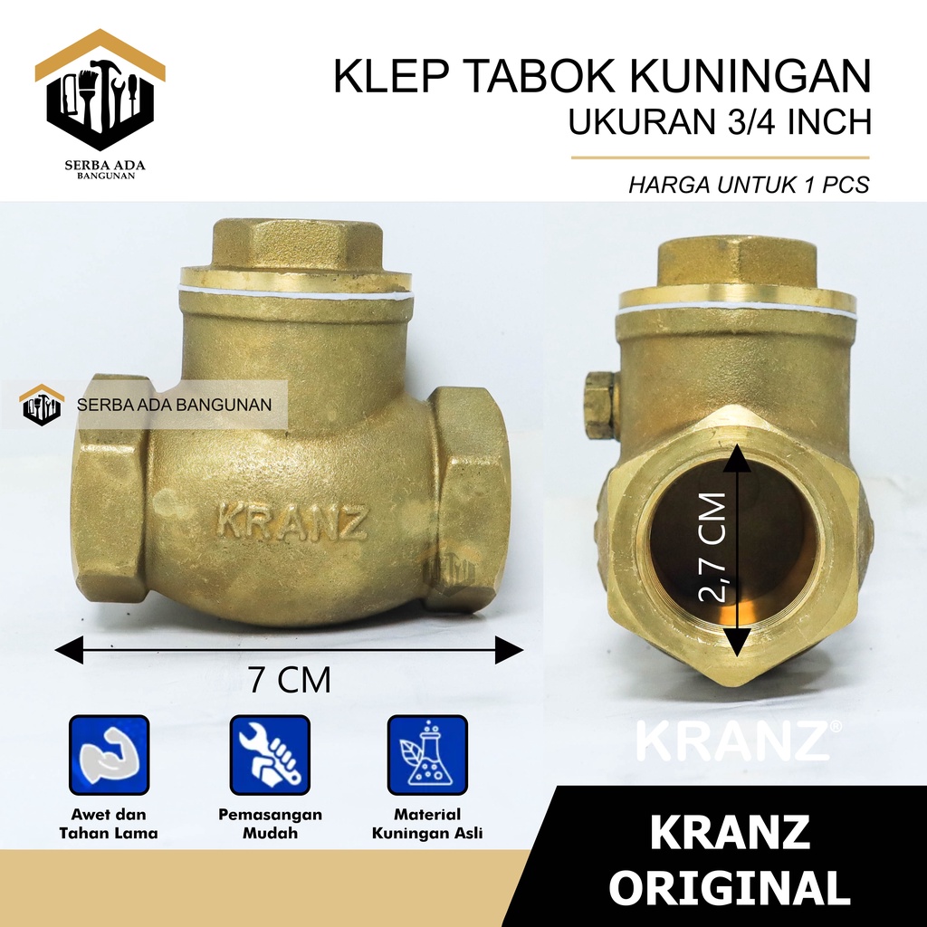 Check Valve Kranz klep tabok 3/4 inch / Swing Check Valve KRANZ 3/4&quot;