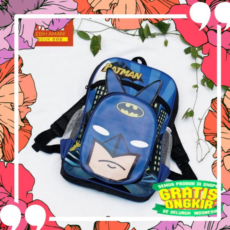 Tas Anak Ransel Sekolah TK Laki Laki BATMAN SPIDERMAN  Tas Anak Cowok Sekolah Terbaru / karakter ani