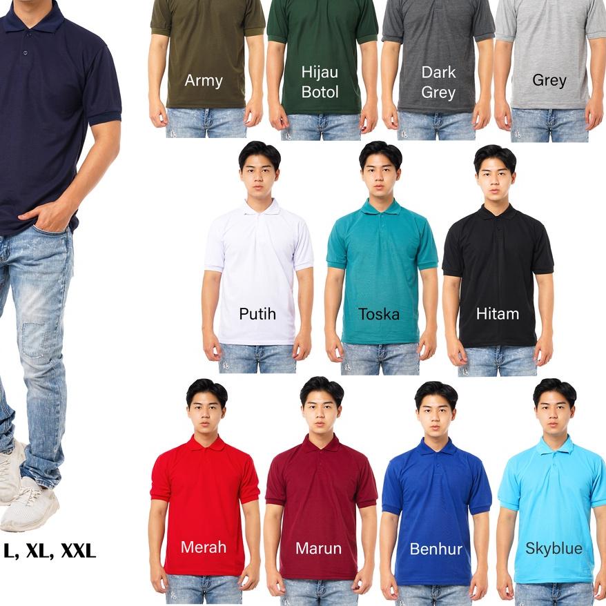 ✫ Kaos Polo Polos Kerah Lengan Pendek /  Kaos Berkerah Polos Kerah Lengan Pendek / Kaos Kerah Polo P