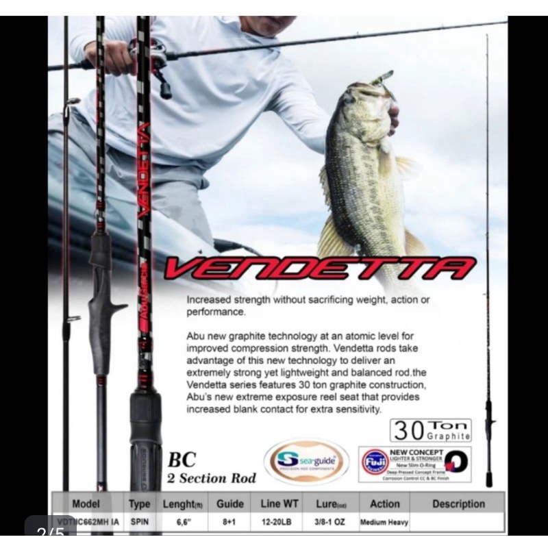 joran abu garcia vendetta II 662  MH bc baitcasting