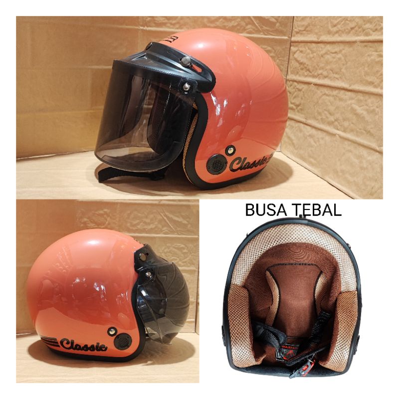 Helm Bogo Classic Warna Latte Glossy SNi