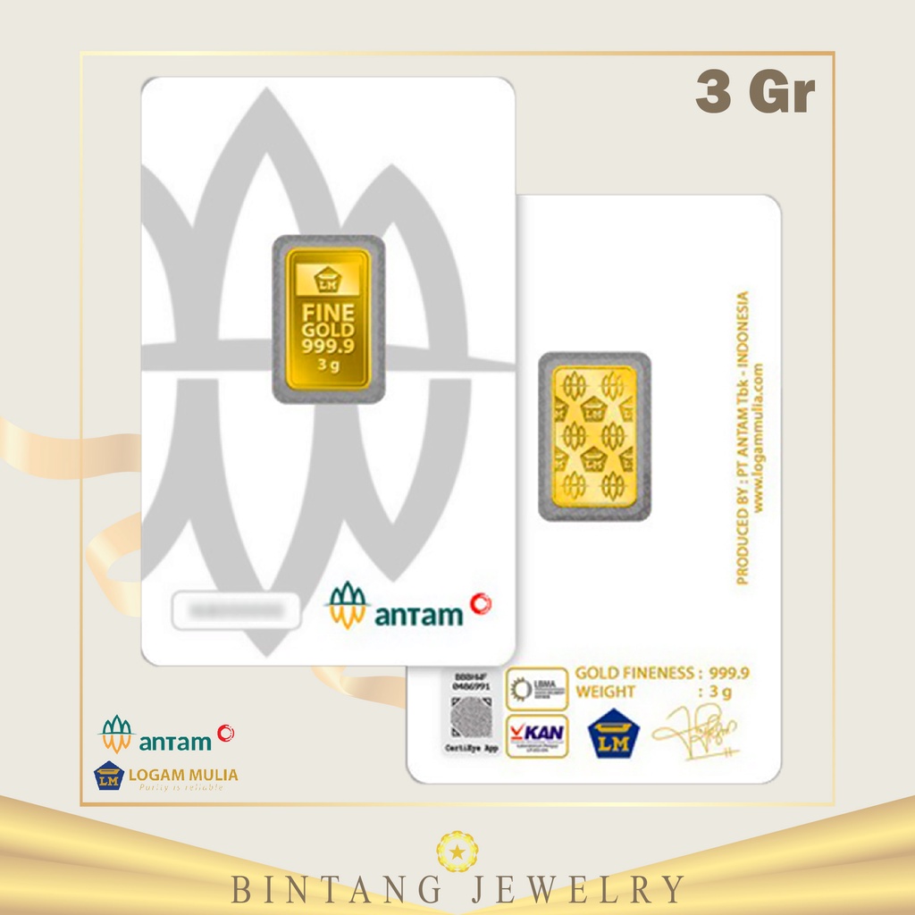 EMAS LOGAM MULIA ANTAM 3 GRAM TERBARU