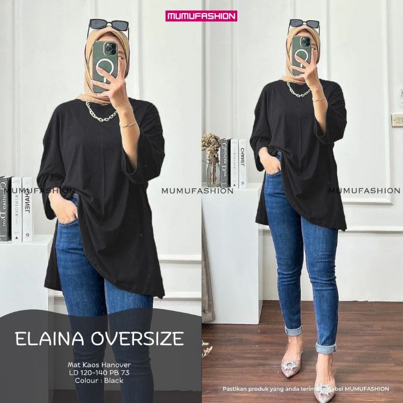 TKG - ELAINA OVERSIZE Blouse Wanita Aster Jumbo Murah Kekinian by Mumu Fashion Solo