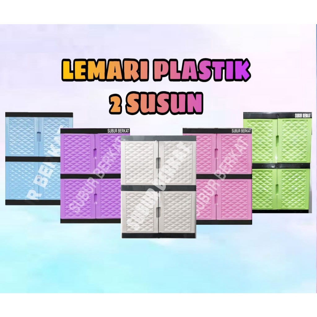 LEMARI PLASTIK LEMARI PAKAIAN LEMARI BAJU 2 SUSUN