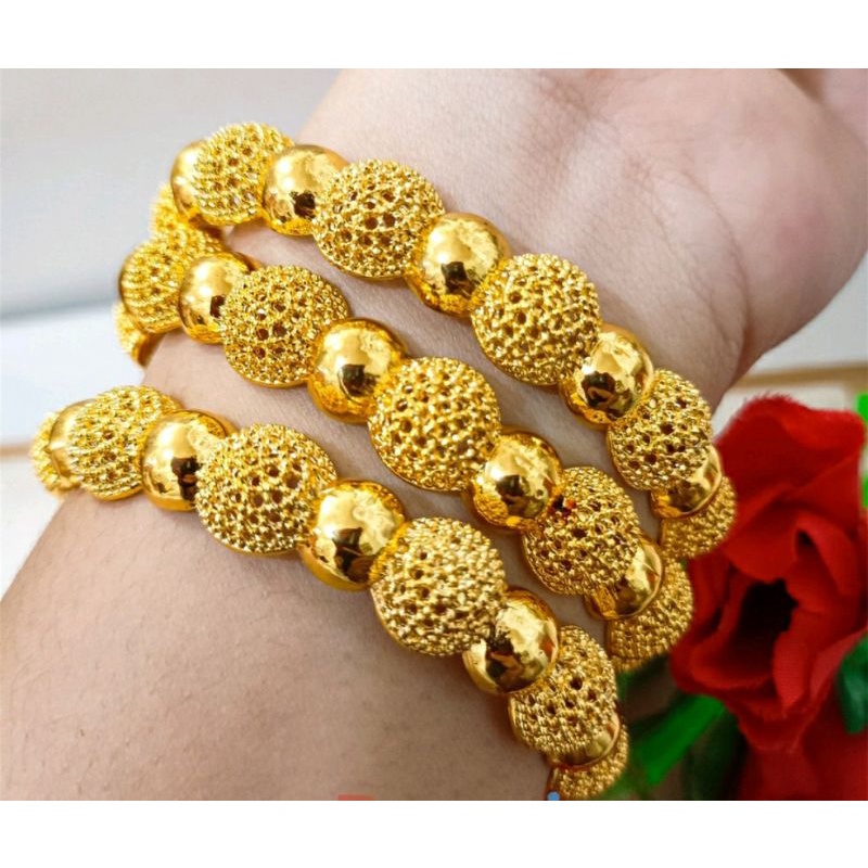gelang dubai gelang keroncong warna emas 24 k