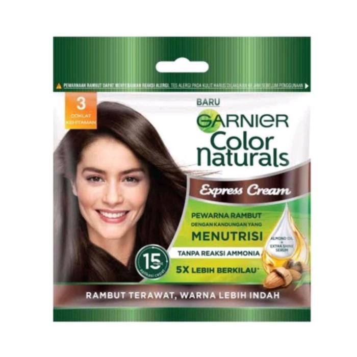 GARNIER COLOR NATURALS CAT RAMBUT NO. 3 COKLAT KEHITAMAN (SHACET)
