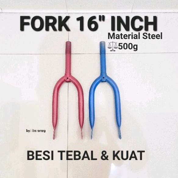 FORK 16 INCH  GARPU 16 INCH SEPEDA ANAK BMX MINI MODEL DRAT ULIR BICYCLE KID FORK STEEL MATERIAL BESI FORK SEPEDA ANAK FORK 16INCH