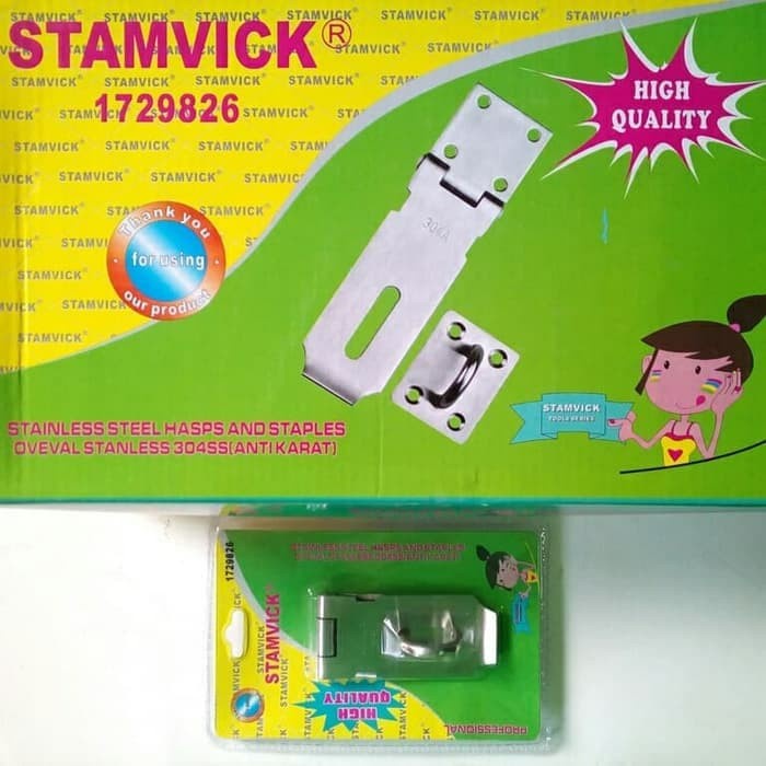 Terlaris ✨ -grendel overpal 4inch stainless tempat gembok cantolan kunci pintu- 2.2.23