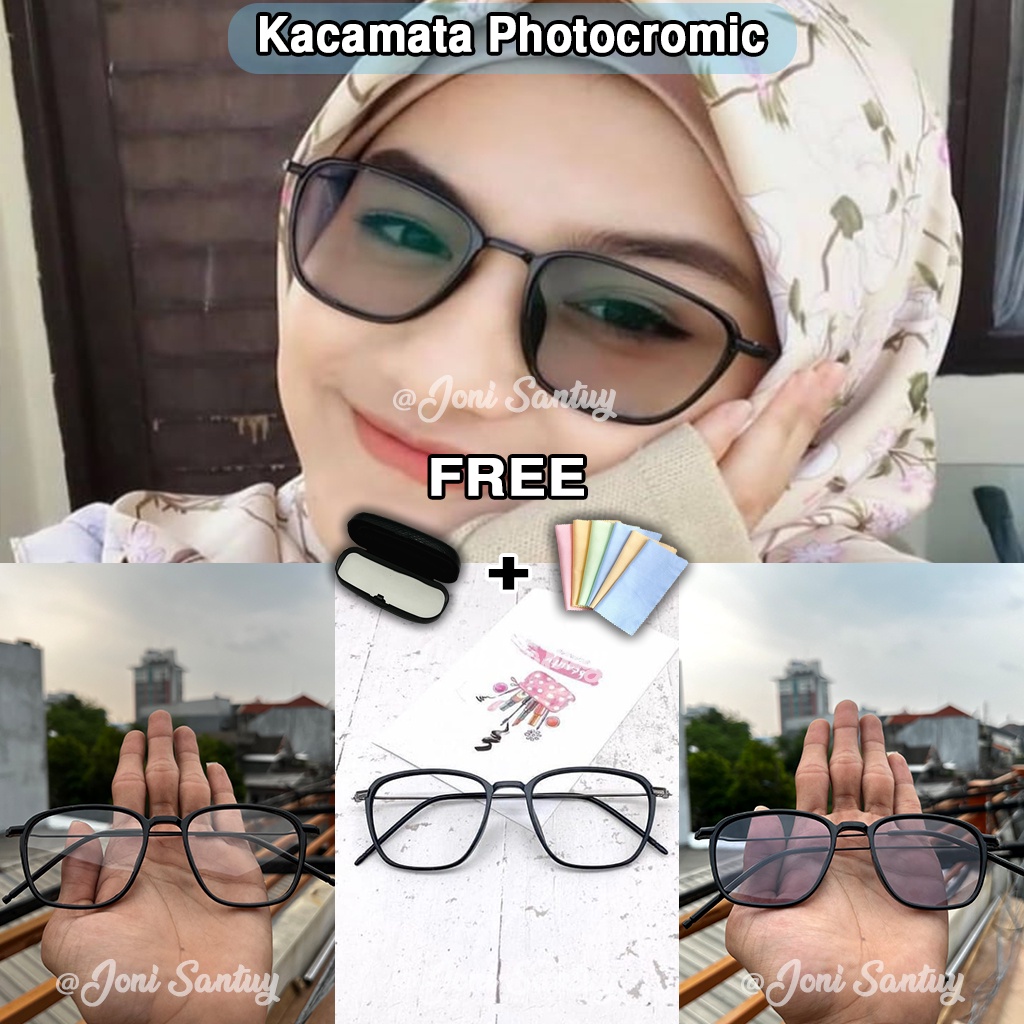 PA6 Kacamata Anti Radiasi Photocromic Wanita Pria Gaya photocromic / 2 IN 1 PA6