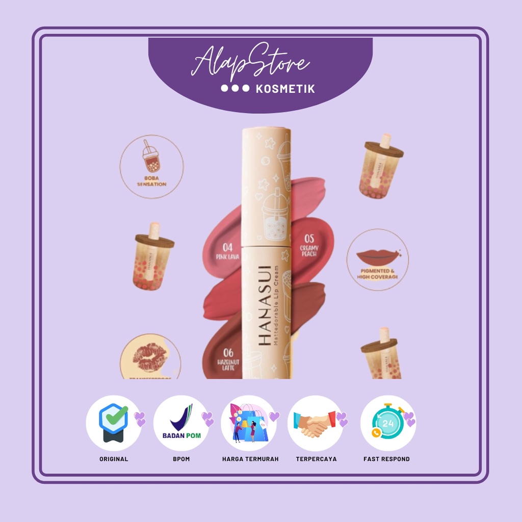 Hanasui Boba Lip Cream Read All Shade 01-06