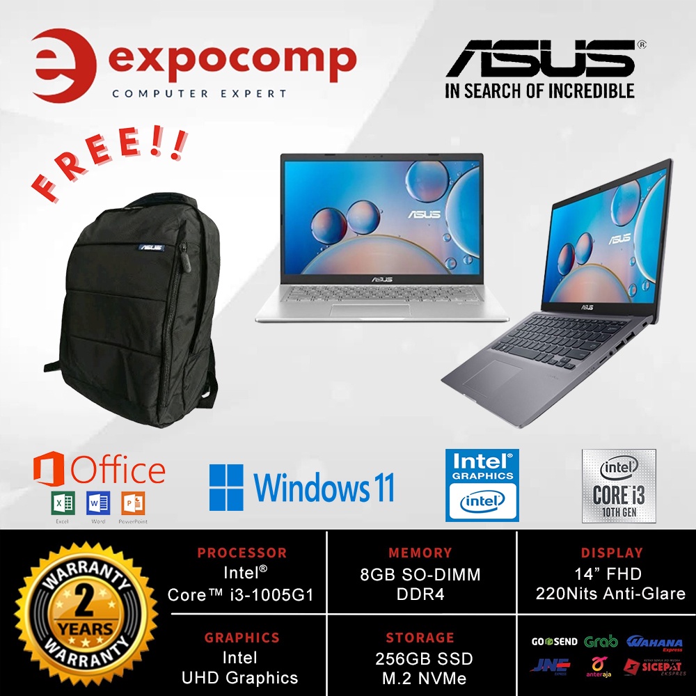 ASUS VIVOBOOK 14 A416JAO FHD CORE i3-1005G1 8GB 256GB WIN11+OHS