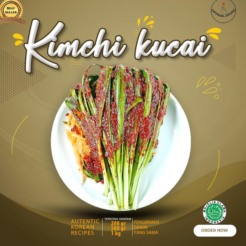 

● Kimchi Kucai 500 Gram Dibuat Oleh Chef Korea Asli Enak ♜