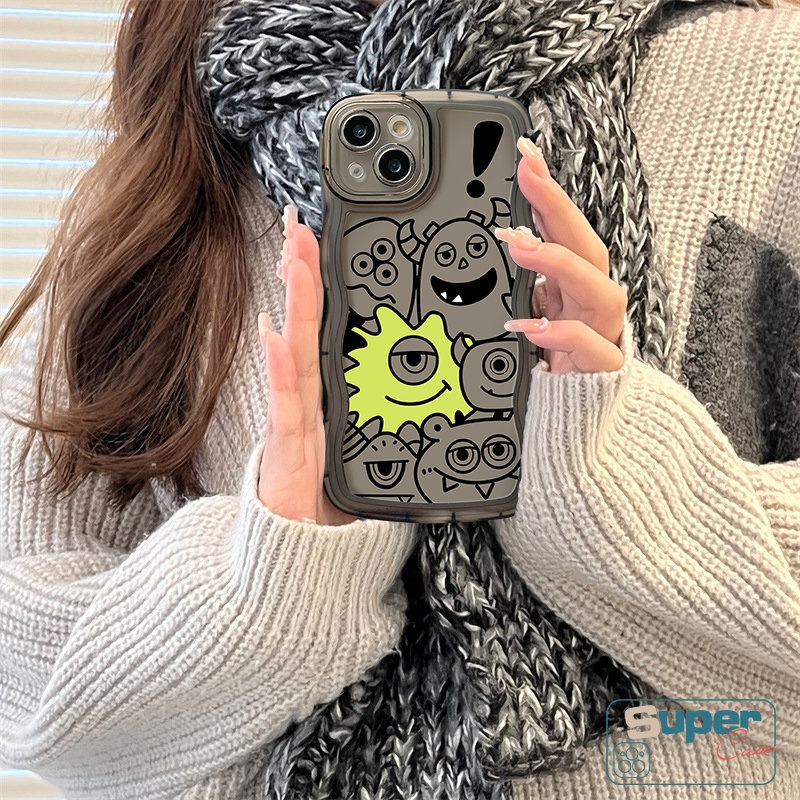 Casing Imut Untuk Samsung A14 A13 A12 A04s A32 A04 A50s A50 A21s A23 A04E A33 A03s A31 A53 A52 A11 A30s A22 A52s A51 A02s A20 M32 Kartun Monster Kecil Bergelombang Tepi Soft Case