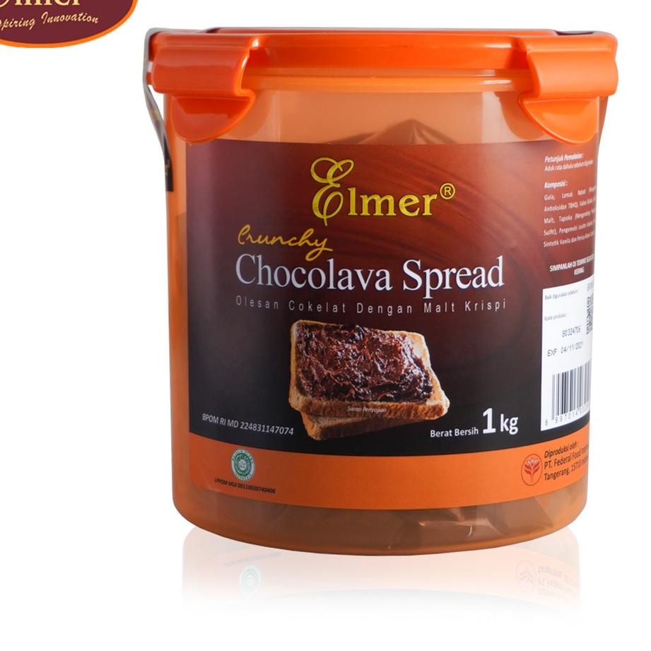

♗ Elmer Spread Crunchy Chocolava Dark 1 kg | Selai Roti, Kue, Bolu ◄