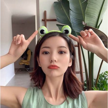 headband bando mata katak kodok frog lucu bando kain handuk cuci muka facial