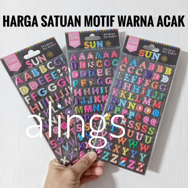

Mainan Gambar Tempel Stiker Motif Huruf Lucu Sticker Alphabet