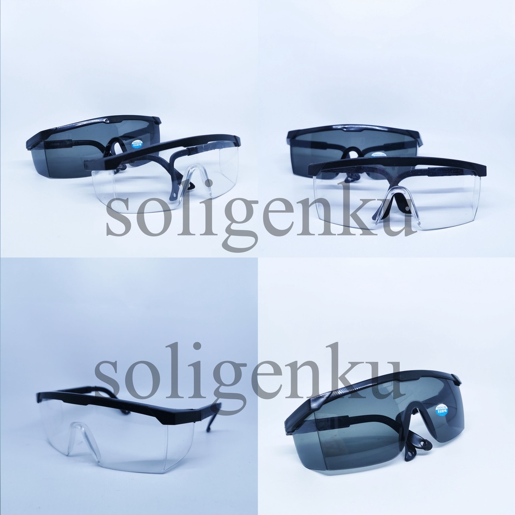 Kacamata Las Kacamata Google Safety Sport Bening Hitam Pelindung Debu