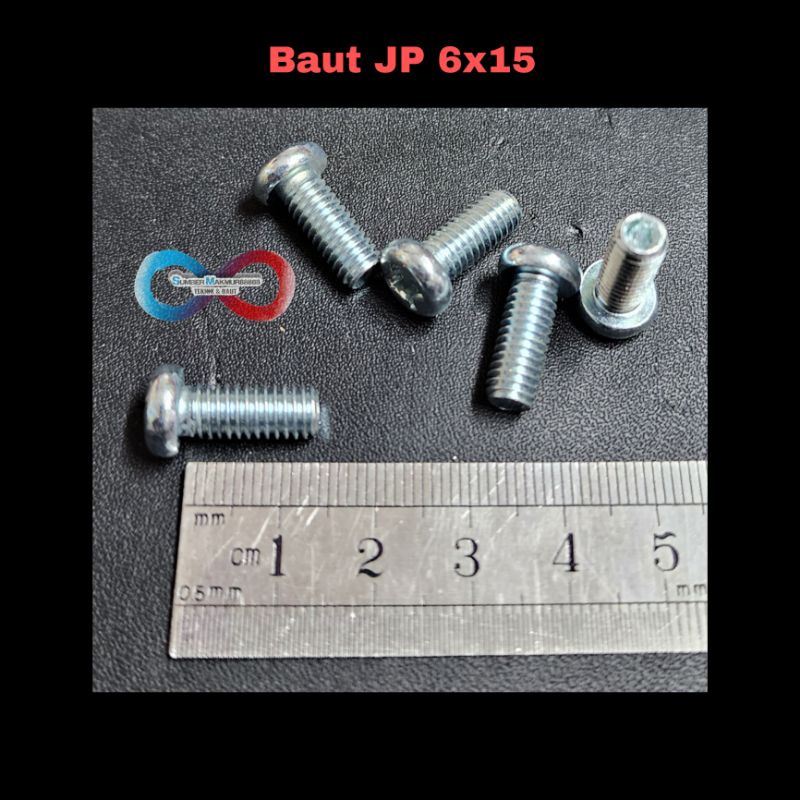 Baut JP 6x15 / Baut obeng per 100 pcs