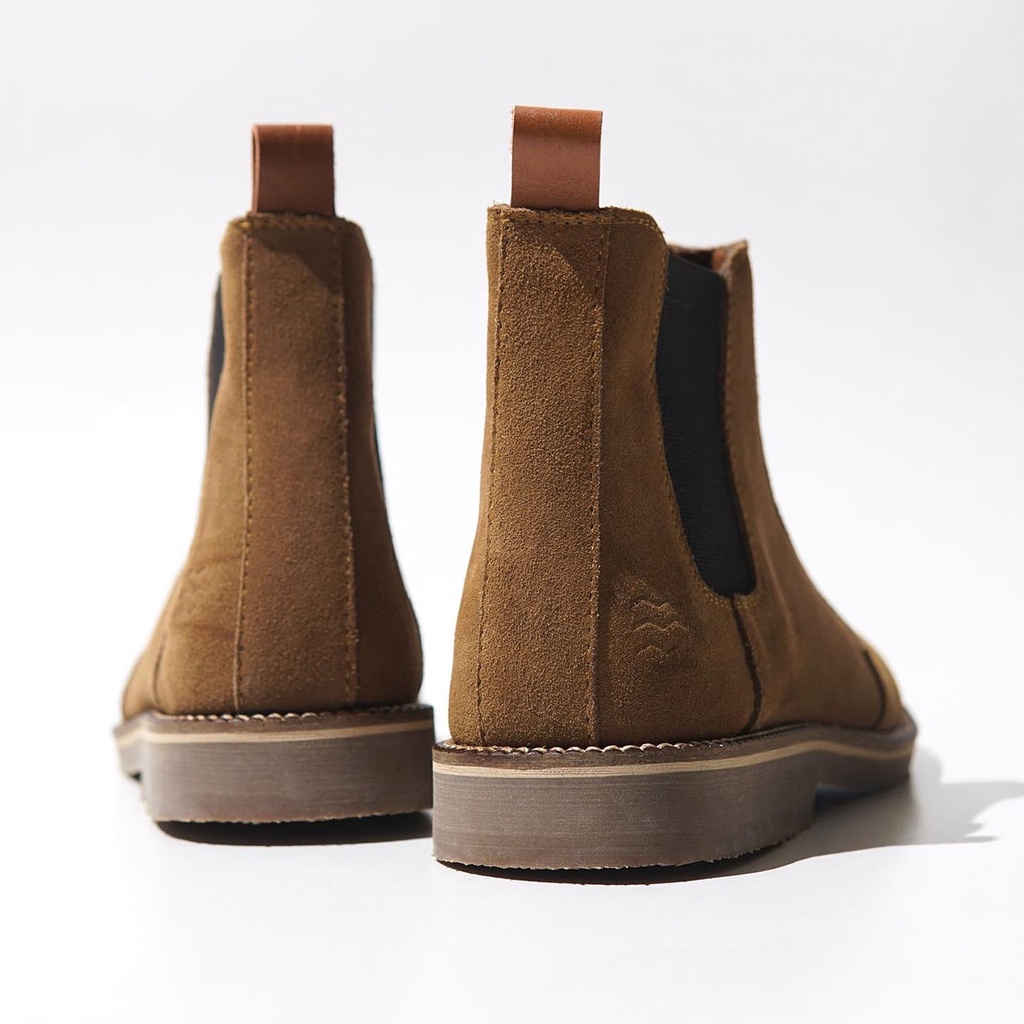 TERBARU HIGHTY Brown Suede Chelsea Boots
