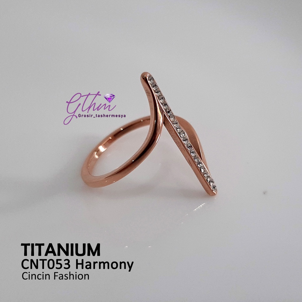 Cincin Titanium Harmony Anti Karat Model Elegan Perhiasan Fashion Import Premium cnt053