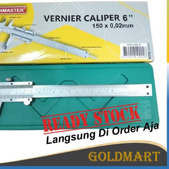 ✩ Sigmat Besi Jangka Sorong Original Kenmaster Vernier Caliper jangka Sorong 6 inch ➣