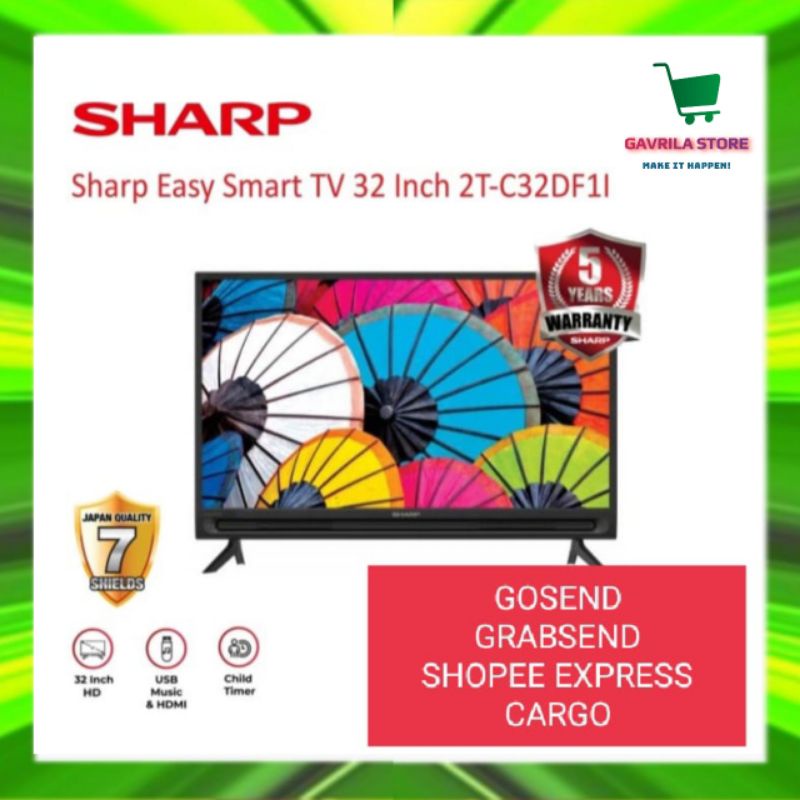 TV LED SMART TV SHARP 32 INCH 2T-32DF1I BISA YOUTUBE NETFLIX