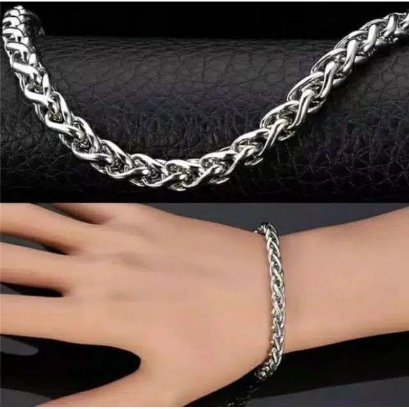 gelang tangan model sisik naga silver gelang tangan pria titanium best seller anti karat