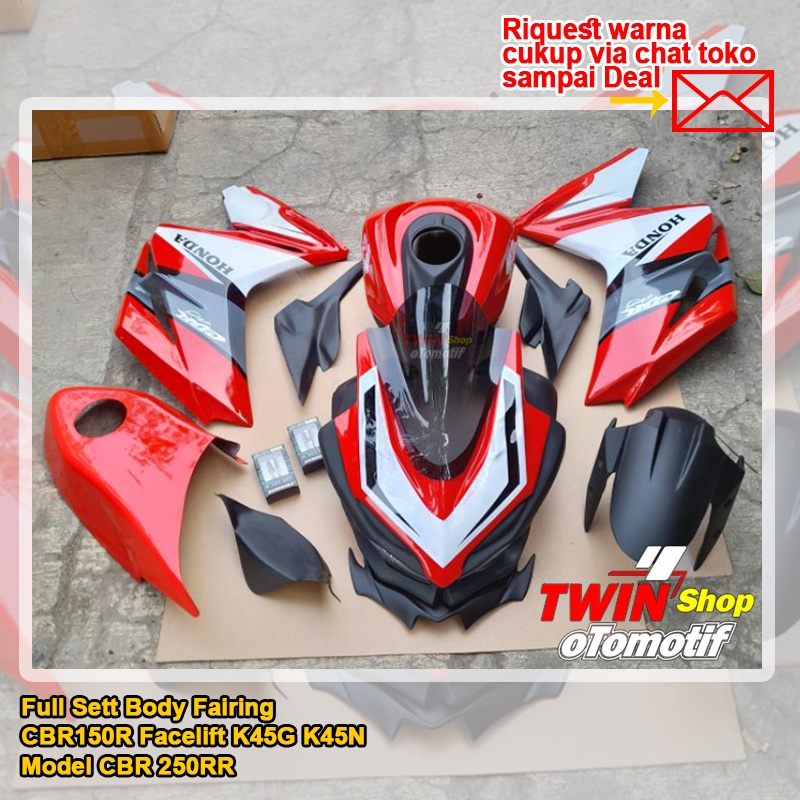 Full Sett Body Fairing CBR150R Facelift K45G K45N 2016-2020 Model CBR 250RR, Body CBR150R model CBR 